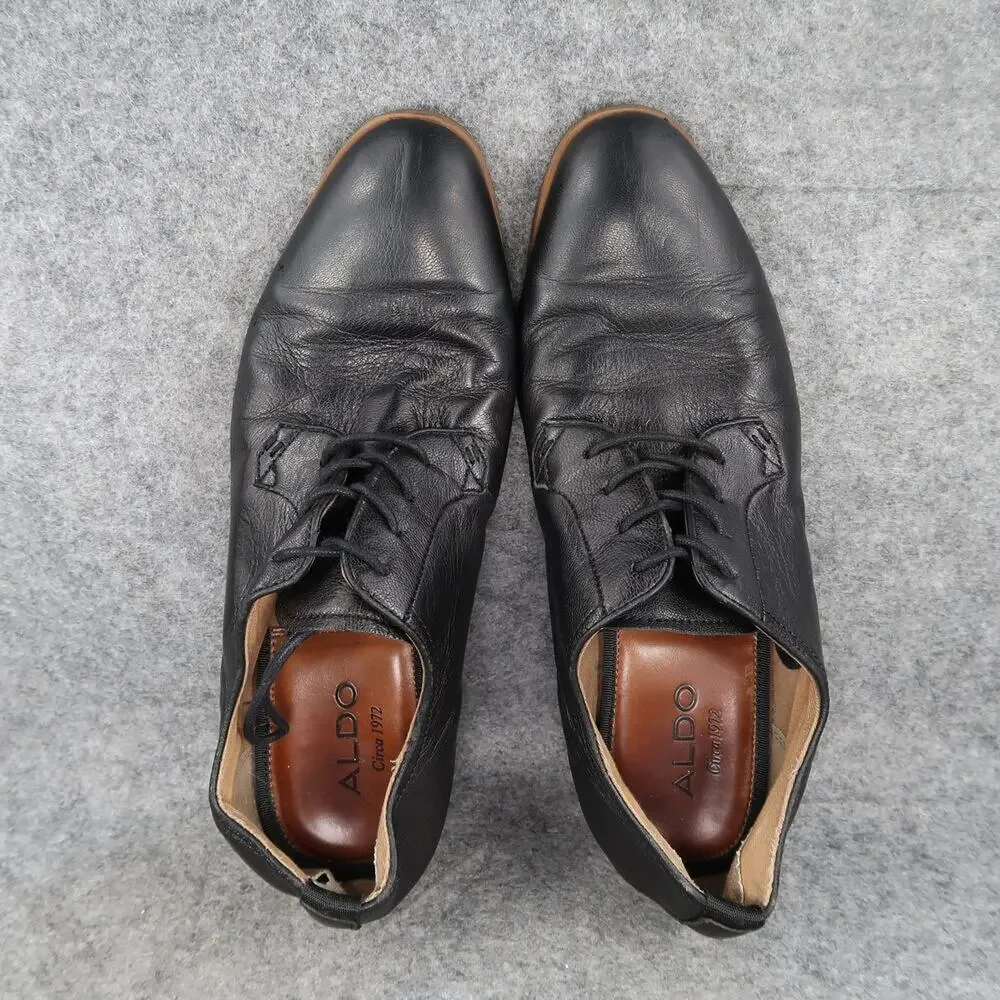 Aldo Shoes Mens 10.5 Oxford Derby Dress Black Leather Formal Classic Lace Up